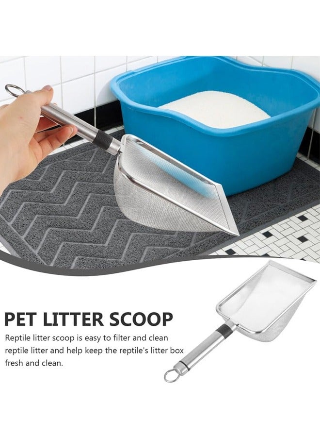2 PCS Cat Litter Spoon, Stainless Steel Mesh Shovel Long Handle Deep Shovel Non Stick Coated Metal Cat litter Spoon - Image 3