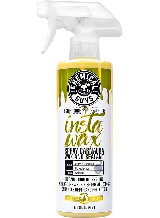 سبراي شمع كارناوبا السائل من كيميكل غايز WAC20964 للحماية واللمعان، آمن للسيارات والشاحنات وسيارات الدفع الرباعي والدراجات النارية والمركبات الترفيهية والمزيد، 64 أونصة سائلة