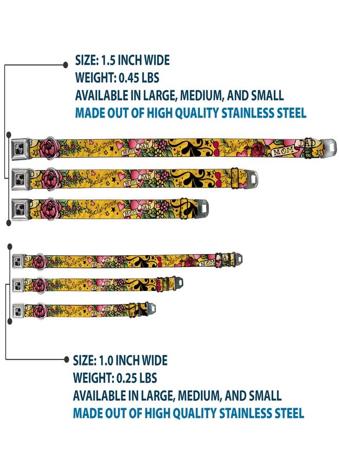 Buckle Down Dog Collar Seatbelt Buckle Mom Dad Yellow 16 to 23 Inches 1.5 Inch Wide - Image 3