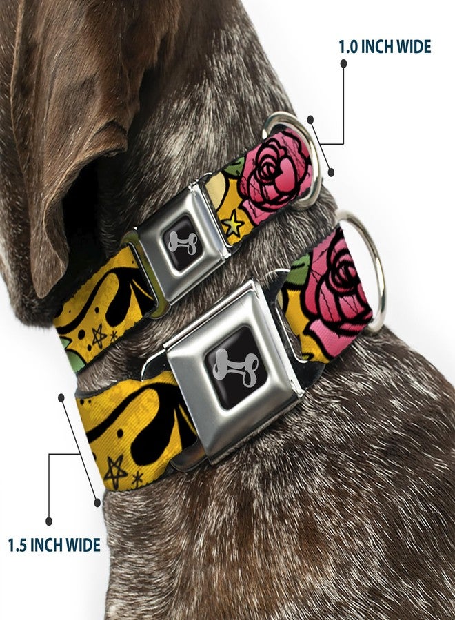 Buckle Down Dog Collar Seatbelt Buckle Mom Dad Yellow 16 to 23 Inches 1.5 Inch Wide - Image 2