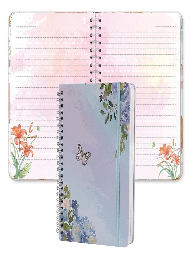 SIIXU Colorful Spiral Notebook - 160 A5 Hard Cover Pages, Floral Design with College Ruled Lines for Creative Journaling, Poetry Writing & Bullet Journaling - Image 1