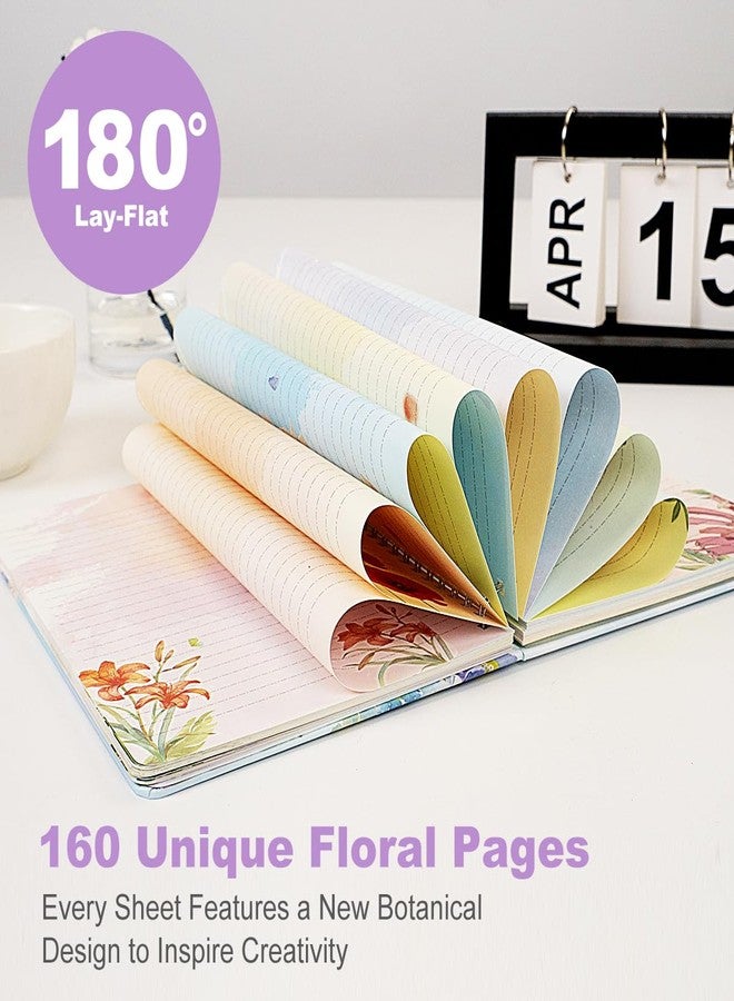 SIIXU Colorful Spiral Notebook - 160 A5 Hard Cover Pages, Floral Design with College Ruled Lines for Creative Journaling, Poetry Writing & Bullet Journaling - Image 3