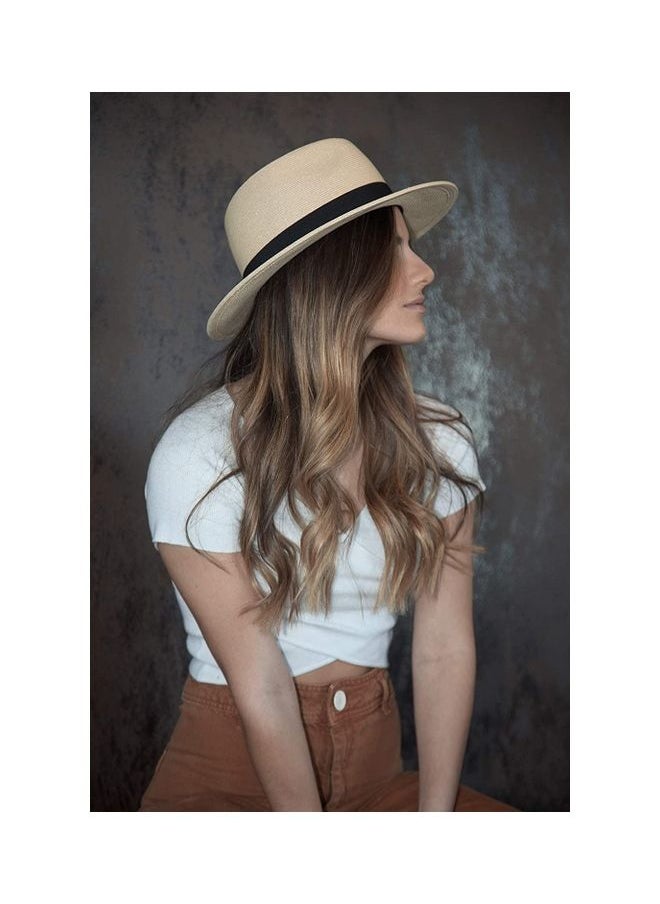 NIBEMINENT - Sun Straw Fedora Beach Hat - Image 1