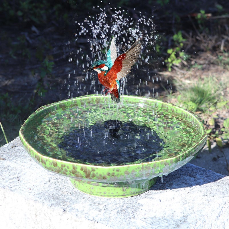 UPSJYJ Solar Fountain Ceramic Bird Bath,Birdbaths for Outdoors,Outdoor Fountain Bird Bath,Garden and Home DÃ©cor - Image 1