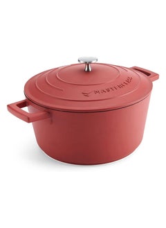 MASTERCLASS MasterClass Medium Casserole Dish with Lid 4L/24 cm, Lightweight Cast Aluminium, Induction Hob and Oven Safe, Red  - Image 1