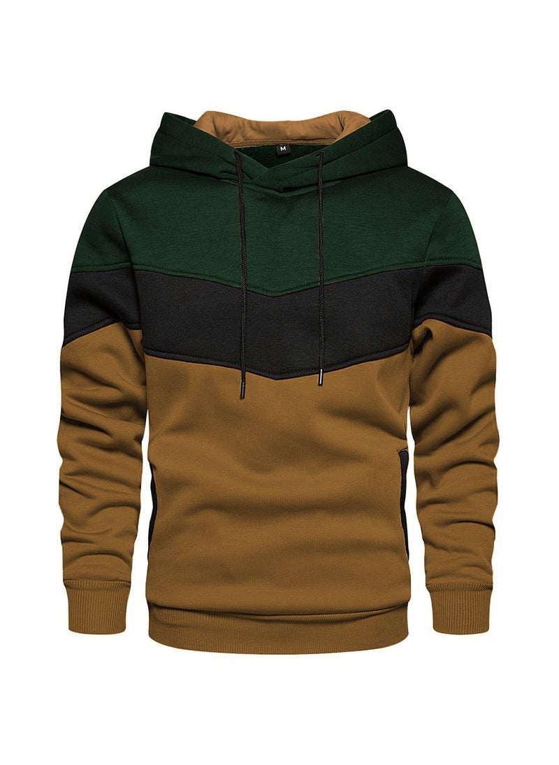 KUYING New Color Blocked Hooded Casual Sports Top  - Image 1
