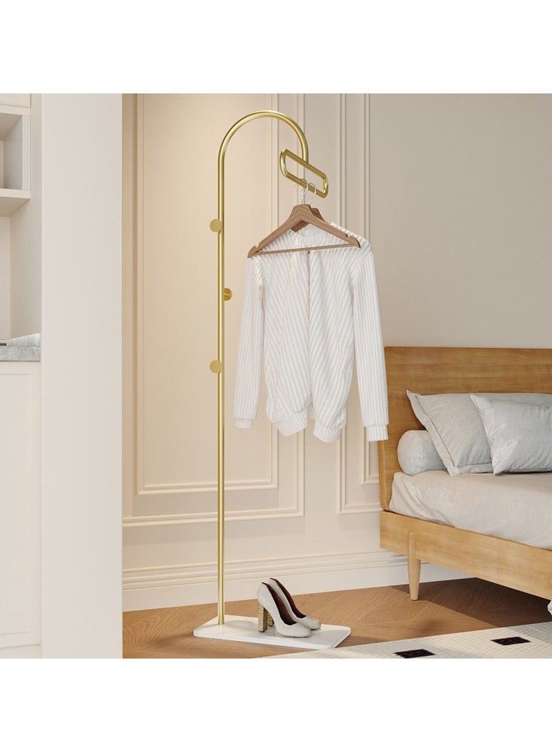 YQbest Metal Coat Rack Freestanding with Natural Marble Base 67” 170cm Entryway Coats Hanger Stand with 3 Hooks, Home Bedroom Hotel Hall Tree for Coats, Hats, Scarves, Clothes, and Handbags - Image 1