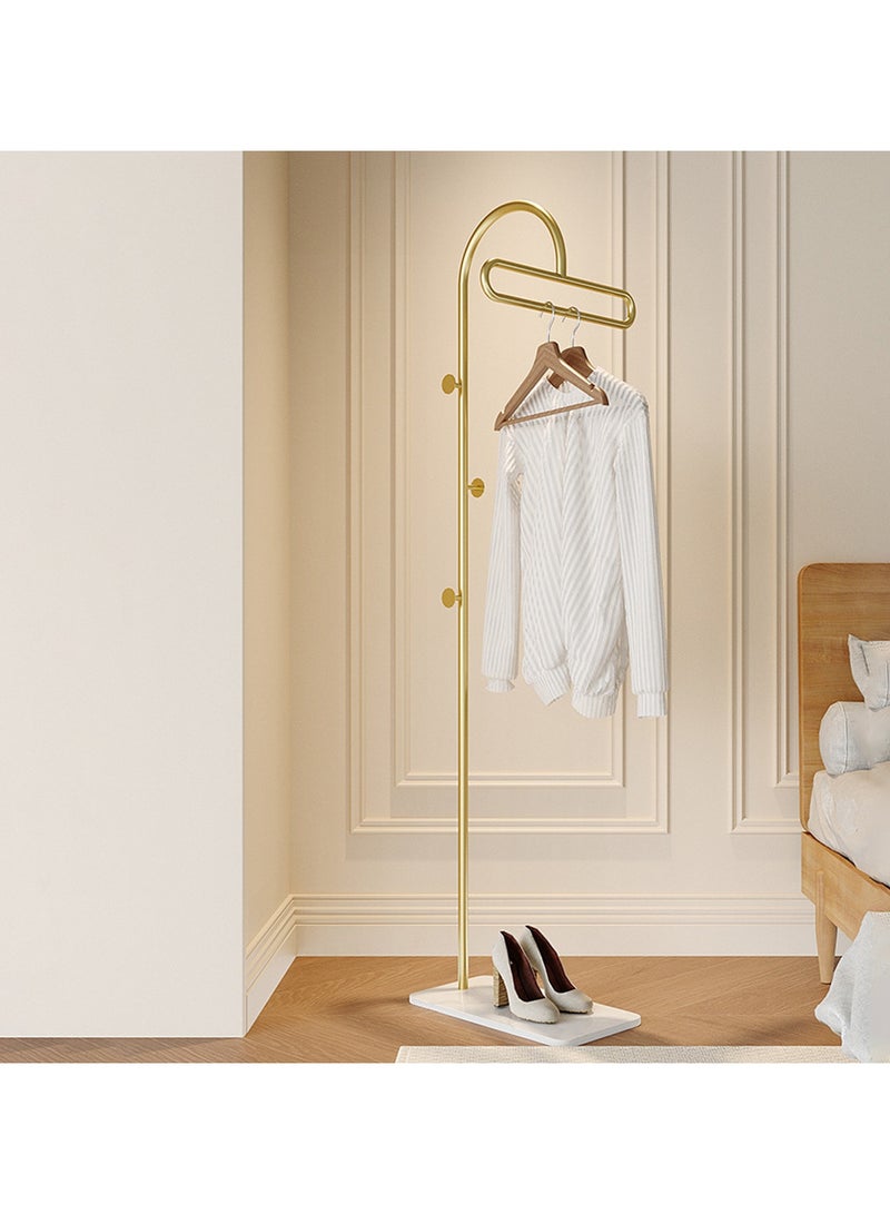 YQbest Metal Coat Rack Freestanding with Natural Marble Base 67” 170cm Entryway Coats Hanger Stand with 3 Hooks, Home Bedroom Hotel Hall Tree for Coats, Hats, Scarves, Clothes, and Handbags - Image 3