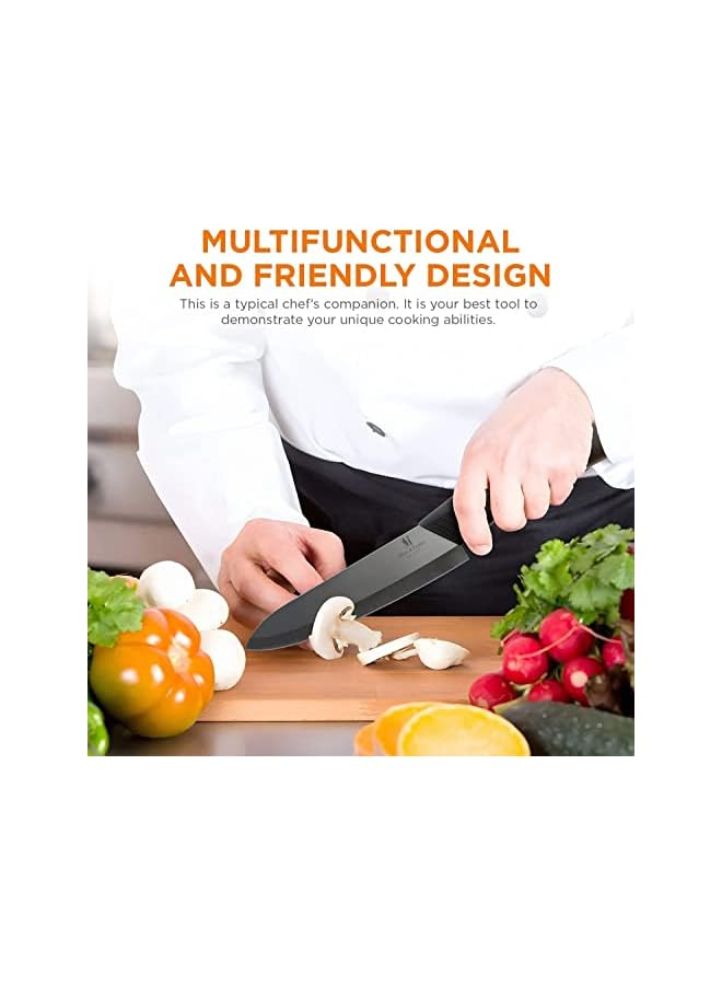 & VENUS Knife Set [4 pcs] With Peeler, Ceramic Kitchen Knives, Sharp Plain Blade Edge for Slicing, Chopping Pairing Cutting, Ideal for Vegetable, Fruit & Boneless Meat  - Image 3