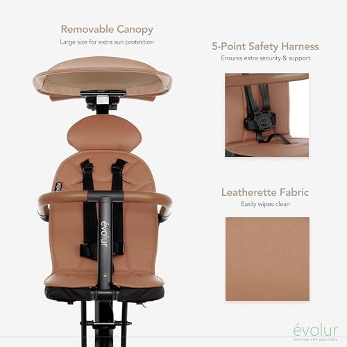 Evolur Cruise Rider Stroller with Canopy, Lightweight Umbrella Stroller with Compact Fold, Easy to Carry Travel Stroller - Cognac - Image 5