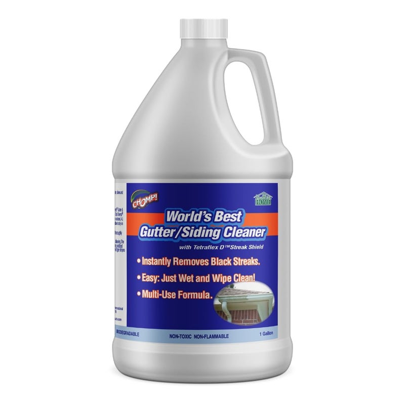 CHOMP! Worldâ€™s Best Gutter Cleaner: Ultimate Gutter Cleaning Solution for All Types of Rain Gutters, Siding and Metal Trim - Instantly Clean Black Streaks, Filth, Dirt and More - 1 Gallon - Image 1
