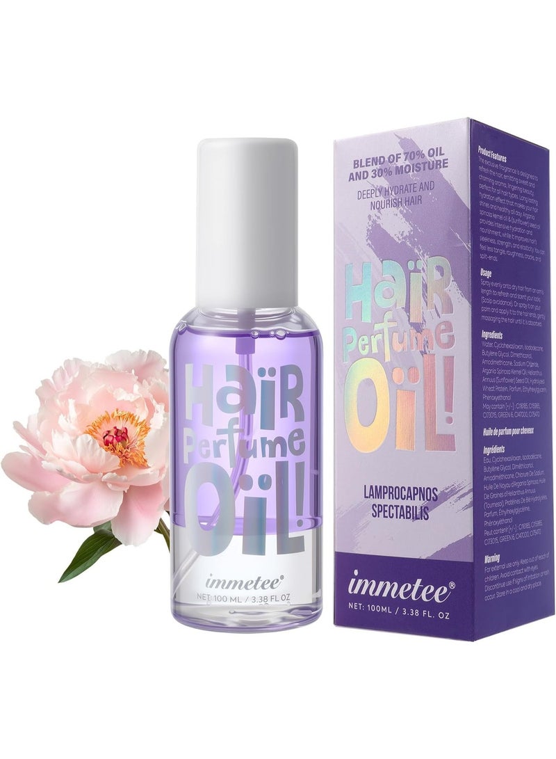 immetee Hair Perfume Oil, Floral Hair Perfume Spray, Long-lasting Fragrance, Hair Oil Moisturize Hair. 100ml (M, LAMPROCAPNOS SPECTABILIS) - Image 1