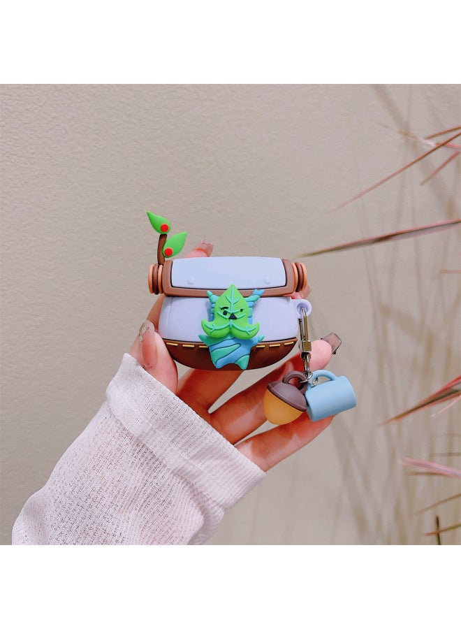 Ya Haha Backpack Airpods Pro For Apple Bluetooth Headset Case 2/3/4 Generation Protective Case Zelda Legend Tide-Color:Purple Haha Backpack Headphone Cover + Oil Lamp Pendant-Applicable Models:AirPods 4(2024)
