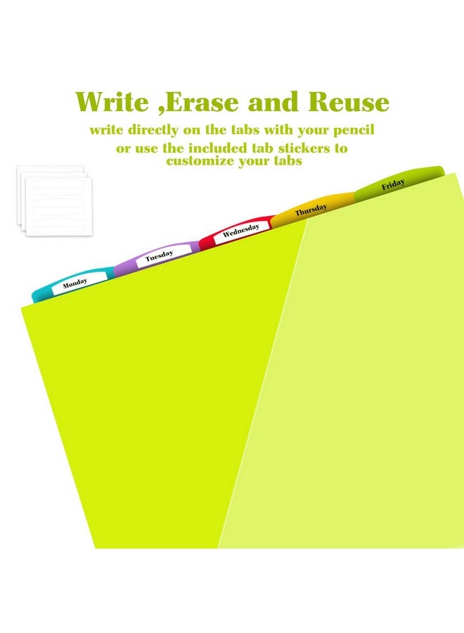 INFUN Plastic 5Tab Binder Dividers With 2 Pockets 3 Sets15Pcs Multicolor 2 Pocket Dividers With 3 Holes For 3 Ring Binders ，Total 15 Tabs - Image 3