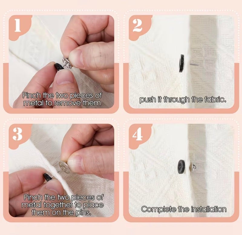 Reusable Snap Buttons No Sewing Required, 11.5mm 4-Hole White Resin Detachable Buttons for Shirts, Jackets and DIY Crafts, Quick Fix Clothing Fasteners, 3 Pairs (6pcs) - Image 2