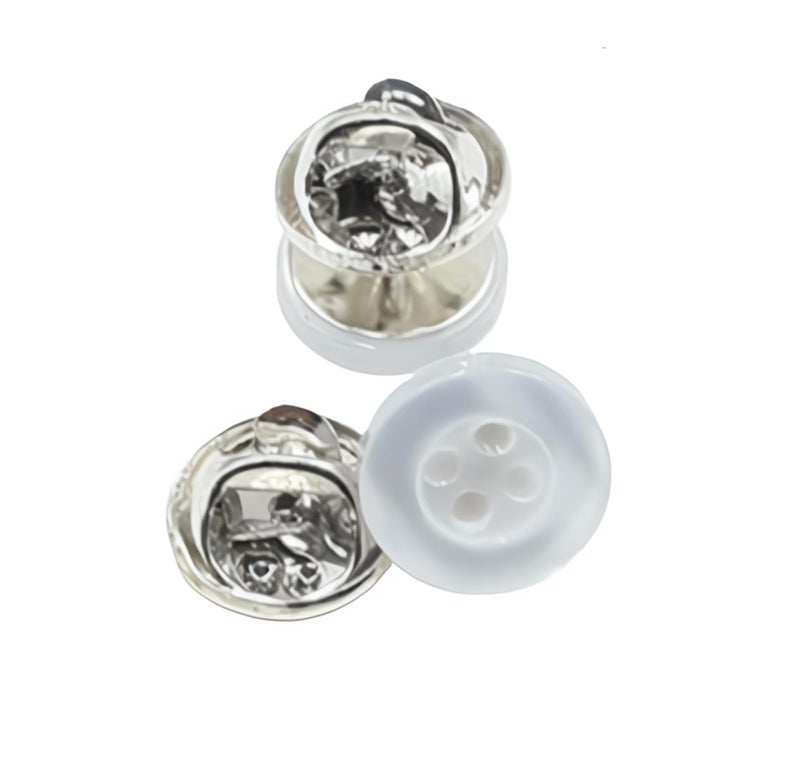 Reusable Snap Buttons No Sewing Required, 11.5mm 4-Hole White Resin Detachable Buttons for Shirts, Jackets and DIY Crafts, Quick Fix Clothing Fasteners, 3 Pairs (6pcs) - Image 1