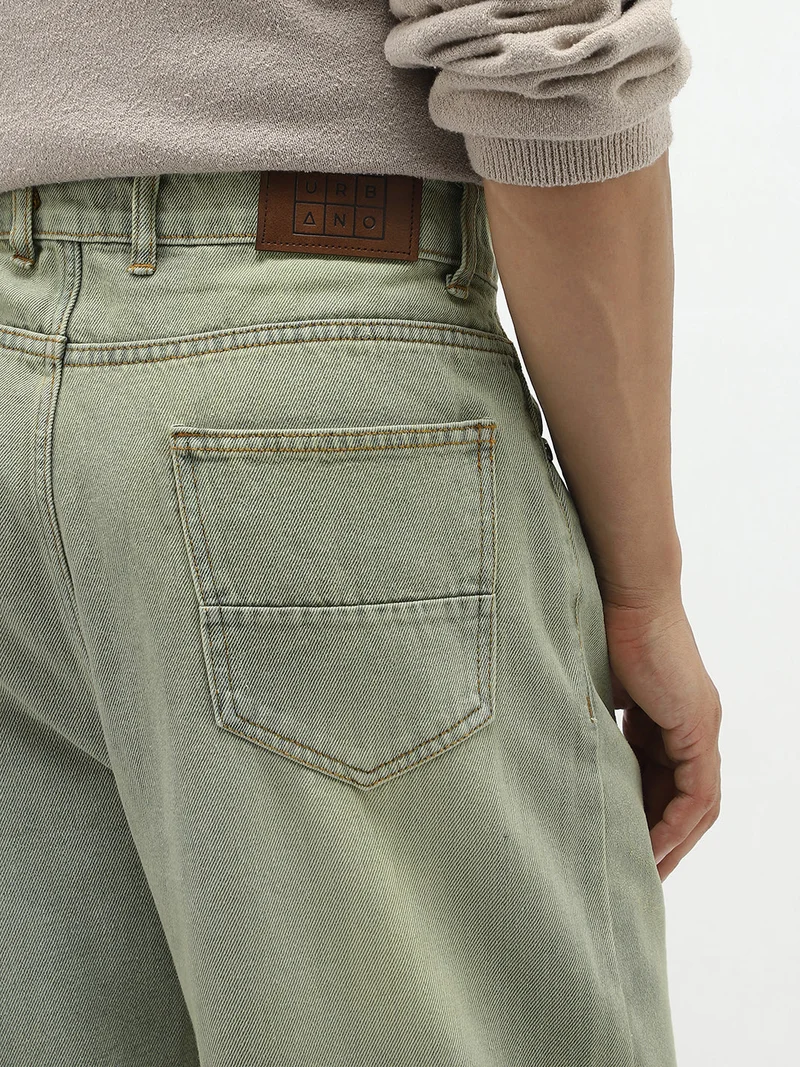 Urbano Fashion  Urbano Fashion Men's Ice Grey Loose Baggy Fit Heavy Washed Jeans Non-Stretchable  | Best Price UAE
