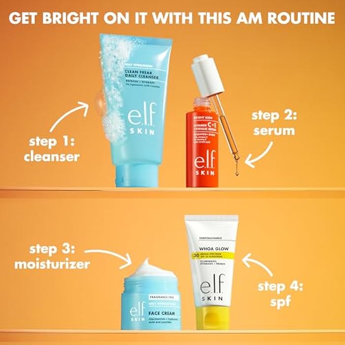 elf e.l.f. SKIN Bright Icon Vitamin C + E + Ferulic Serum, Brightening & Soothing Face Serum, Helps Even Skin Tone, Vegan & Cruelty-Free, 1 fl oz - Image 5