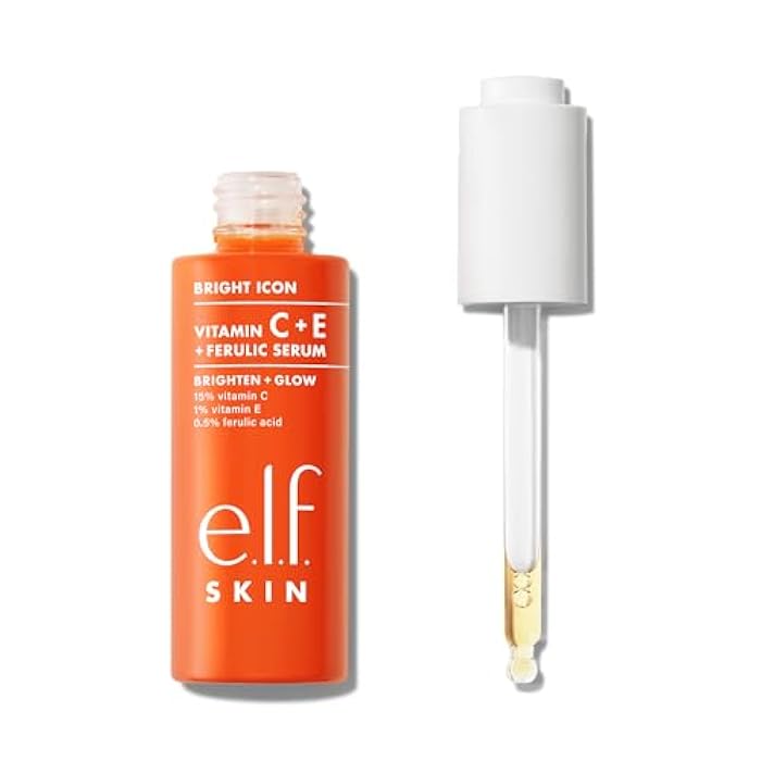 elf e.l.f. SKIN Bright Icon Vitamin C + E + Ferulic Serum, Brightening & Soothing Face Serum, Helps Even Skin Tone, Vegan & Cruelty-Free, 1 fl oz - Image 1