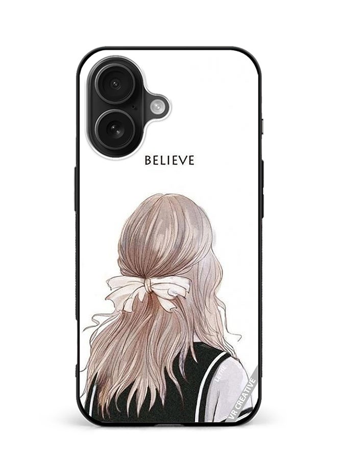 VR CREATIVE Protective Case Cover For Apple iPhone 16 Believe With Girl Design Multicolour
