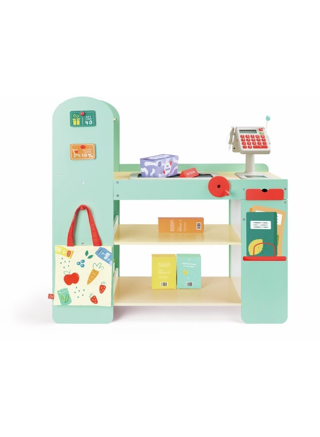 Hape مجموعة ألعاب السوبر ماركت الذكية والخشبية من هابي - Image 1