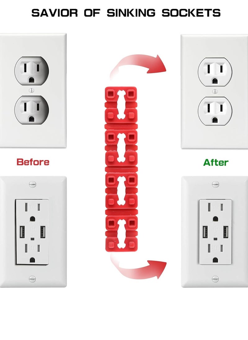 Generic - 36Pcs Electrical Outlet Spacers, Red Outlet Spacers for Electrical Box Outlet Spacers Shims Switch Receptacle Spacers Socket Spacers for Electrical Box or Loose Outlet Plug Fix Plastic - Image 1