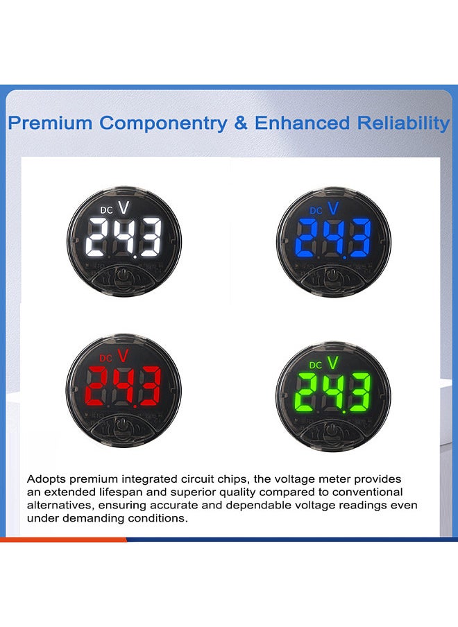 7-120VDC 0-120VDC Touching Control Voltage Meter with Low Voltage Alarm and Reverse Polarity Protecting Function Digital Display Colors Customizable  - Image 4
