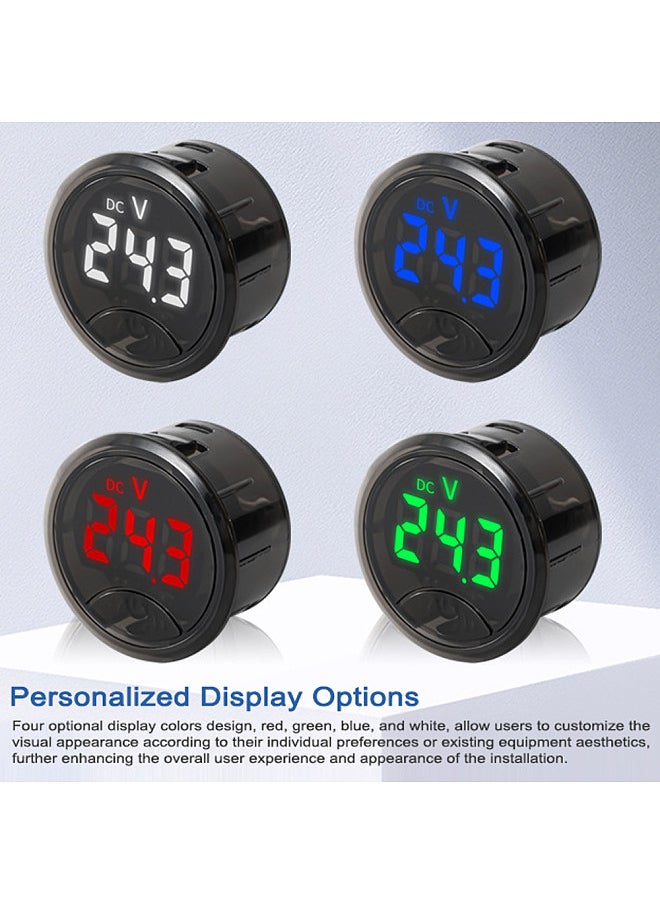 7-120VDC 0-120VDC Touching Control Voltage Meter with Low Voltage Alarm and Reverse Polarity Protecting Function Digital Display Colors Customizable  - Image 3