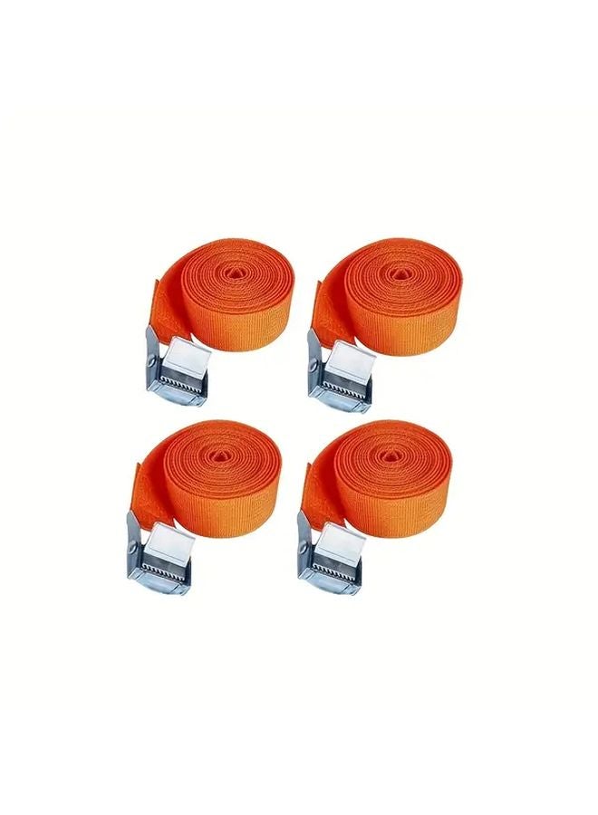 4pcs Heavy Duty Cargo Straps With Metal Buckles Adjustable Bike Rack Tie Downs - Image 1