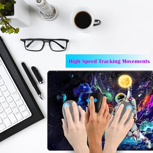TENG DA QING Astronaut Desk Space Mouse Pad for Boys - Galaxy Gaming Mouse Pad, 31.5x15.7in, Stitched Edges - Image 3