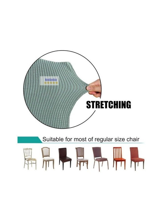 NeoGenius Premium Elegant Dining Room Chair Covers, Slipcovers Set of 6, Spandex Super Fit Stretch Removable Washable Chair Covers, Protector -for Dining Room (Dining Room Chair Covers_Pea Green, 6) - Image 5