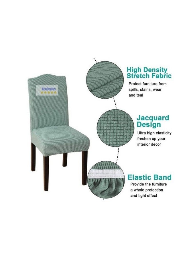 NeoGenius Premium Elegant Dining Room Chair Covers, Slipcovers Set of 6, Spandex Super Fit Stretch Removable Washable Chair Covers, Protector -for Dining Room (Dining Room Chair Covers_Pea Green, 6) - Image 4