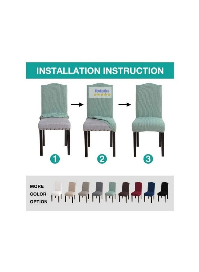 NeoGenius Premium Elegant Dining Room Chair Covers, Slipcovers Set of 6, Spandex Super Fit Stretch Removable Washable Chair Covers, Protector -for Dining Room (Dining Room Chair Covers_Pea Green, 6) - Image 3