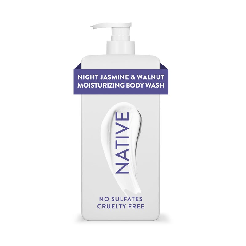 Native Moisturizing Body Wash Contains Naturally Derived Ingredients | For Women & Men, Sulfate, Paraben, & Dye Free Leaving Skin Soft and Hydrated | Night Jasmine & Walnut 18 oz - Image 1
