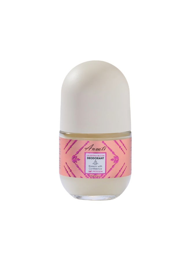 Anvati Niacinamide Antiperspirant Deodorant with Vitamin B3, E & B5-48H odor & sweat protection and Floral Freshness - Anti-Odour, Sweat, Residues & Irritation Deodorant - Alcohol Free Roll-on 50ml - Image 1