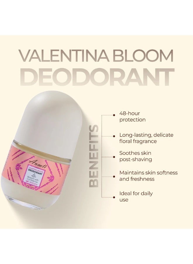 Anvati Valentina Bloom Deodorant 50ml | Long Lasting Freshness & Odor Protection Roll-On Deodorant for Men & Women | Quick Dry Non-Sticky Daily Underarm Care - Image 4