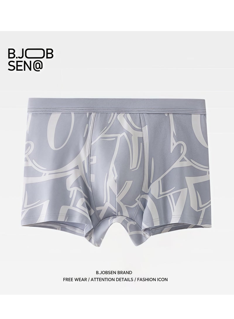 B.JOBSEN Men's 4-piece flat angle underwear - mid waist, anti friction elastic cotton, graffiti stripe style multi-color sports underwear  - Image 5