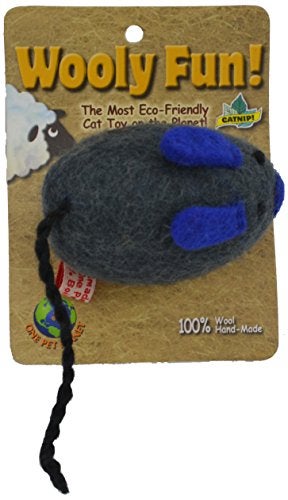 One Pet Planet Wooly Fun Big Mouse ToyAssorted Colors - Image 1