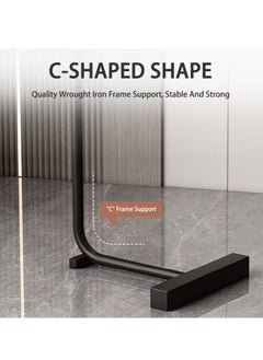 Arabest C Shaped Side Table, Small C Table End Table for Sofa and Bedside, Couch Side Tables That Slide Under, Wood C Shaped End Table for Bedroom Living Room, 18”L X 12”W  - Image 3