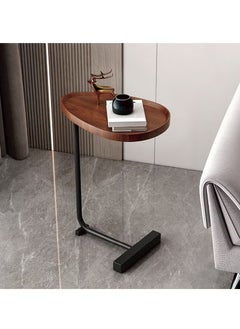 Arabest C Shaped Side Table, Small C Table End Table for Sofa and Bedside, Couch Side Tables That Slide Under, Wood C Shaped End Table for Bedroom Living Room, 18”L X 12”W  - Image 1