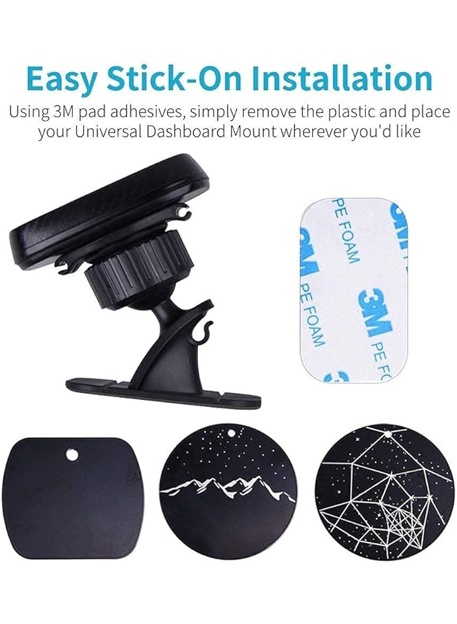 Go-Des 360-Degree Rotation Magnetic Mount Car Phone/Cell Holder Compatible With Iphone 12 Mini/12/12 Pro/12 Pro Max/11/11 Pro/ 11 Pro Max, Samsung Galaxy Cell Phone, Mini Tablets And More - Black - Image 4