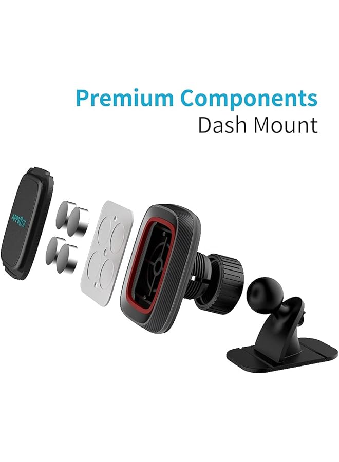 Go-Des 360-Degree Rotation Magnetic Mount Car Phone/Cell Holder Compatible With Iphone 12 Mini/12/12 Pro/12 Pro Max/11/11 Pro/ 11 Pro Max, Samsung Galaxy Cell Phone, Mini Tablets And More - Black - Image 3