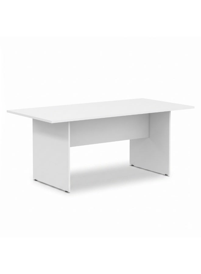 Sky Land Skyland White Large Conference Table Office Desk 180x90cm, Meeting Room Writing Desk with Adjustable Feet and PVC Edge, European Quality - Image 1