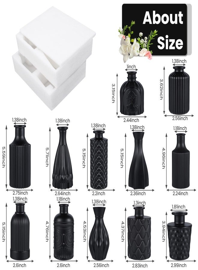 TBWIND 12pcs Black Bud Vases for Flower - Image 3