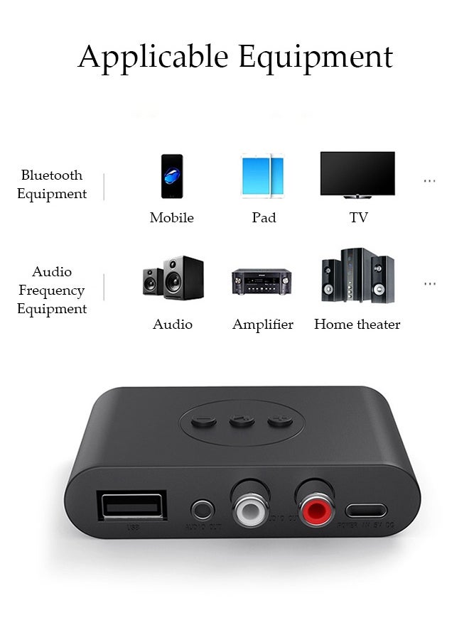 DUNISO - Bluetooth Receiver,Bluetooth 5.0 Car Adapter,Audio Receiver,Supports USB Flash Drive, Hands Free Calling, NFC connection,Apply to Mobile，Pad，TV，Audio，Amplifier，Home Theater,78*48*18mm - Image 1