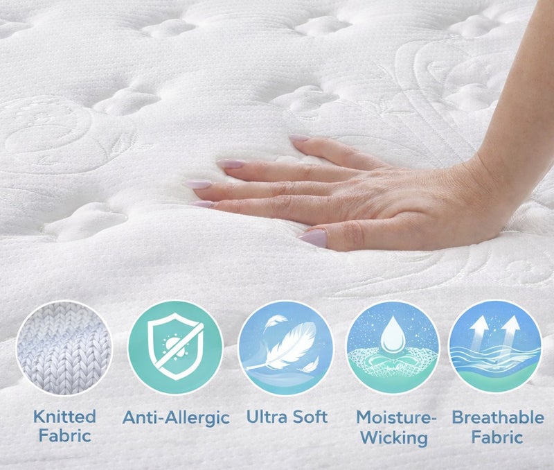 Rexal Home Horizon Pocket Spring Mattress 180 x 200 x 30 cm – Hybrid Mattress with Cool Gel Memory Foam & Medium Firm Support - Image 5