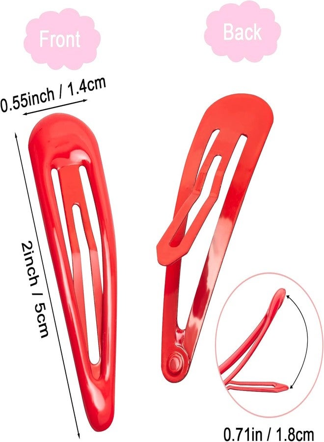 Blubby Hair Clips for Girls & Women, 40 Pieces, 5cm Snap Barrettes, Multicolour with Storage Box - Image 2