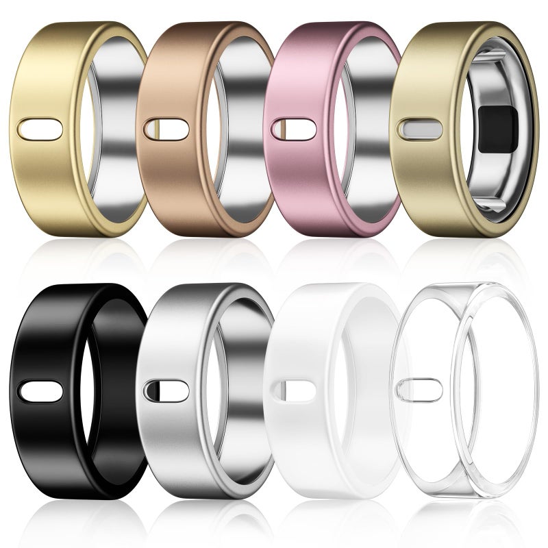 Vigamen 8 Pack Cover Compatible with Oura Ring Gen 4/Oura Ring Gen 3 Horizon/Heritage,Charging Derectly,Matte Texture Wear-Resistant Anti-Scratch TPU Protector for Oura Rings Women Menï¼ˆA,Size 8 - Image 1