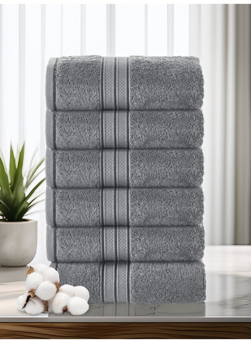 Donetella 6-Pcs Hand Towel Set (40x70 cm) – 100% Combed Cotton 600 GSM | Quick Dry, Ultra-Absorbent, Thick & Plush | Ideal for Spa, Gym, Hotel & Everyday Luxury - Image 1