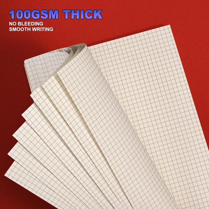 Tofun A5 Grid Refill Paper,6 Hole Punched,A5 Graph Rule Paper/Quad Rule Filler Paper for Filofax Planner/Binders/Organizer, 8.3x5.6 Inch,80 Sheets,Beige,100GSM (1) - Image 4